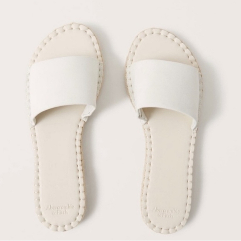 Abercrombie Fitch Suede Espadrille Slide Sandals Women's Size 8/9 NWOT